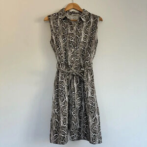 Laura Bianchi 100% linen Snake print dress size: M